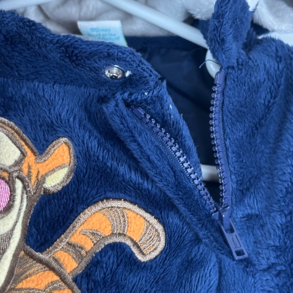 Disney Winnie the Pooh Embroidered Baby Bunting 3M Tigger Hood Ears Velour Plush - Picture 6 of 14